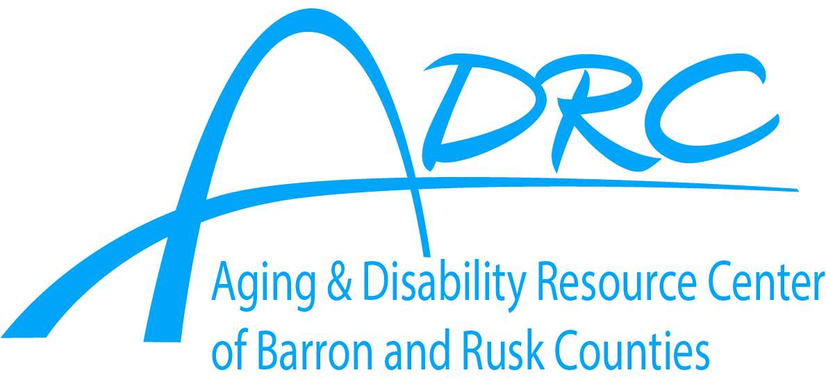 Logo of the Aging & Disability Resource Center of Barron and Rusk Counties, featuring the acronym ADRC in blue text with a stylized arch. Partnered with AddLIFE Transit, serving as a trusted resource for residents through dependable transit drivers. - Rice Lake Chamber of Commerce