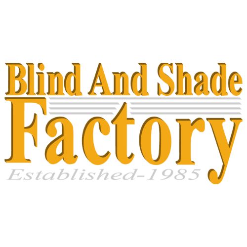 Logo reading "Blind And Shade Factory" with "Established 1985" below in an elegant, italicized font. - Rice Lake Chamber of Commerce