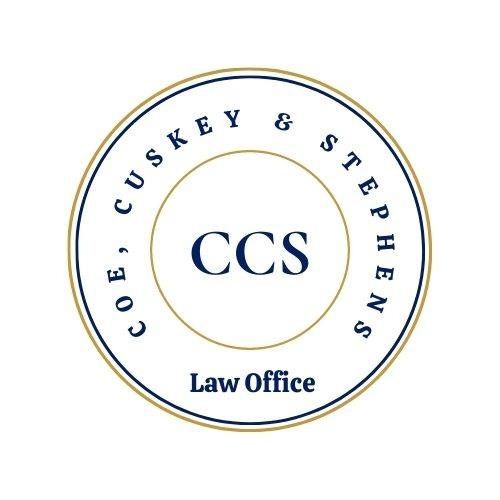 Logo of Coe, Cuskey & Stephens law office, featuring a circular design with "CCS" in the center, surrounded by the firm's name and "Law Office" at the bottom. - Rice Lake Chamber of Commerce