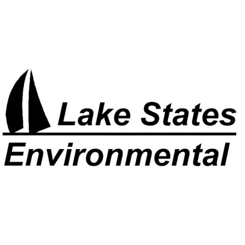 A graphic logo displaying a sailboat icon followed by "Lake States Environmental" with a line beneath "Lake. - Rice Lake Chamber of Commerce